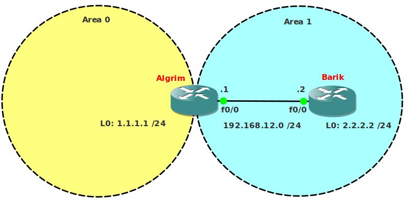 OSPF Stub Area Network Topology